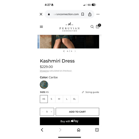 Peruvian Connection Teal Green Caribe Paisley Kashmiri Midi Sweater Dress -M - Picture 2 of 7